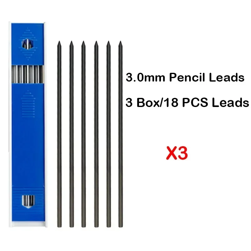 HB Refill Leads para Escrita Mecânica, Lápis Automático, Material de Escritório Escolar, Papelaria, 3.0mm, 1, 2, 3 Caixas