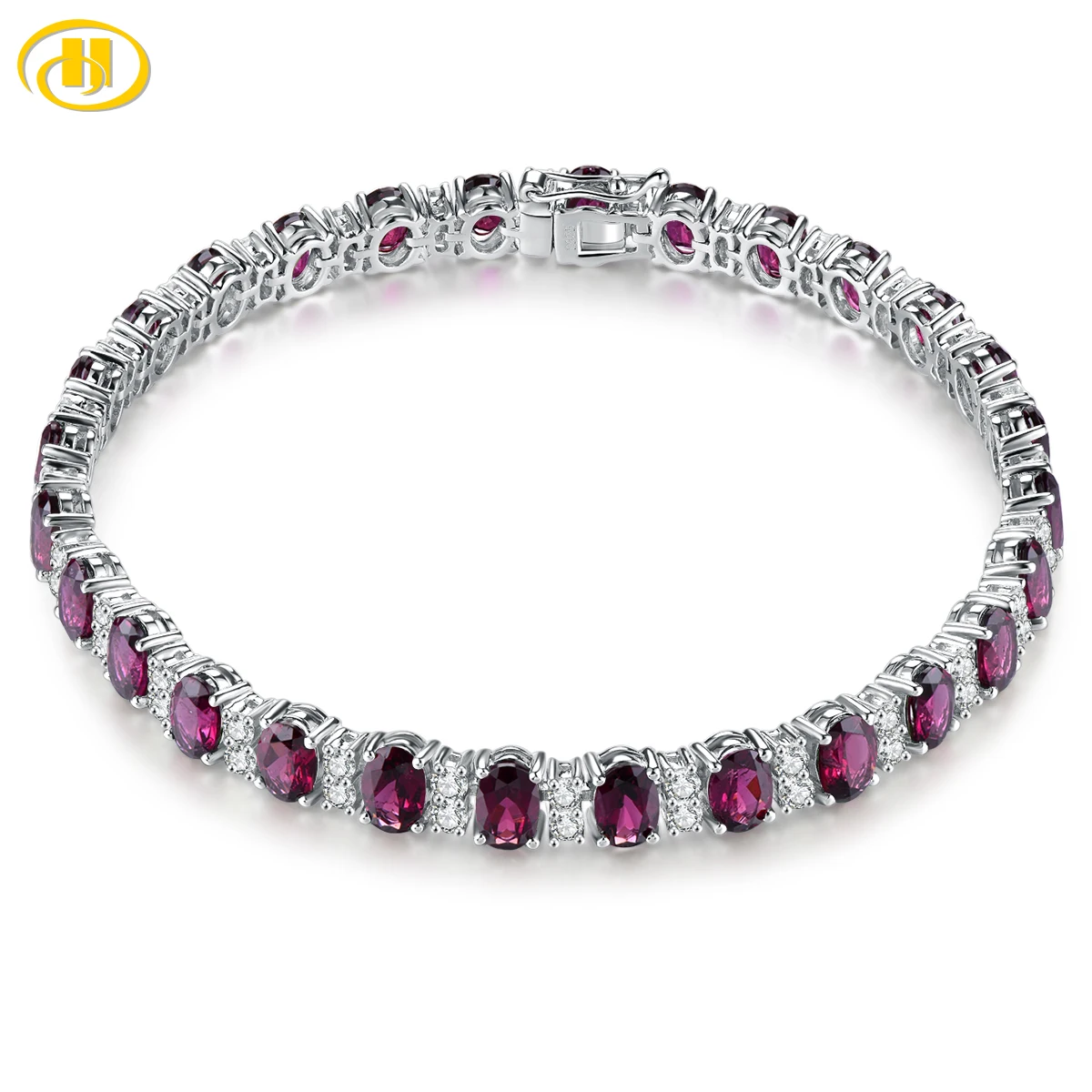 

Natural Rhodolite Garnet Silver Bracelet 19 Carats Genuine Rose Garnet Women Romantic Classic Style Fine Jewelrys Luxury Gifts