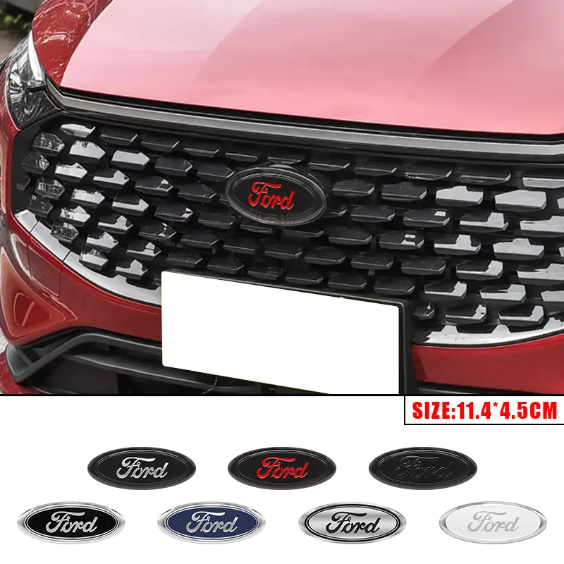 114mm/150mm/175mm Car Front Hood Emblem for Ford Fiesta Range Focus Mondeo Explorer Fusion Transit Edge Auto Rear Trunk Sticker