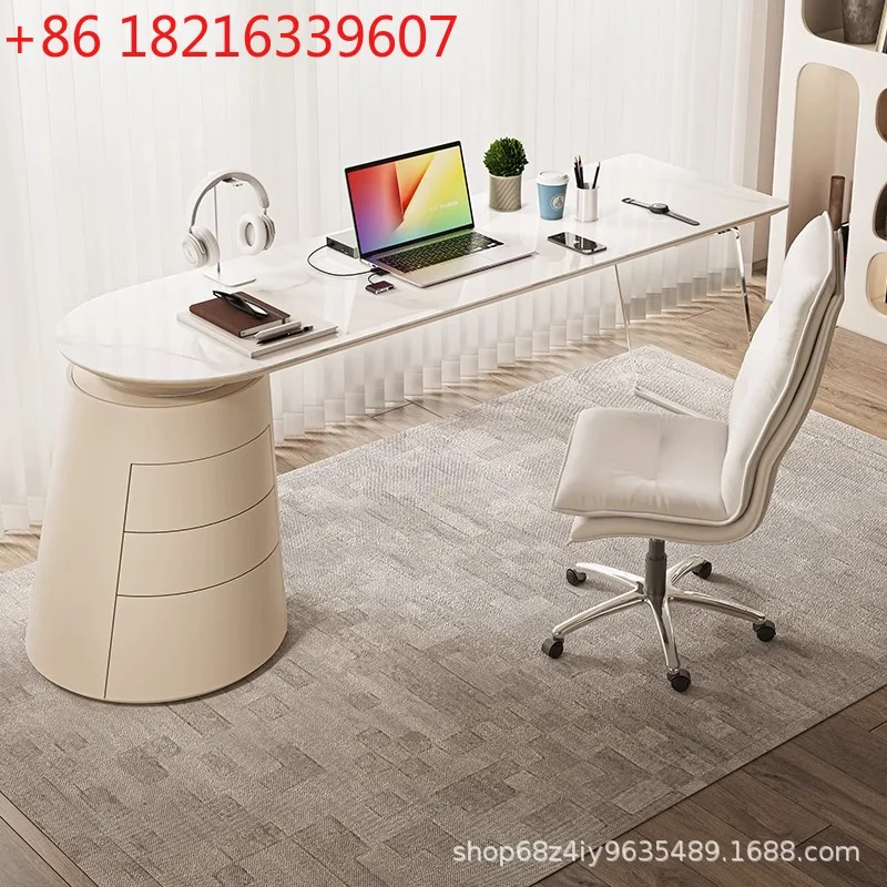 YAO Italian rock slab desk modern simple home high-end office writing desk cream style