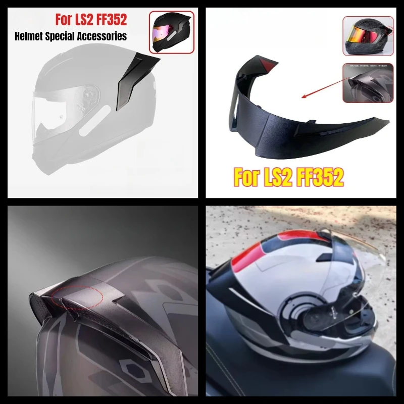 CCUUD Fit for LS2 Helmet Accessories FF352 Motorcycle Helmet Tail Spoiler Helmet Replacement Accessories Para Moto