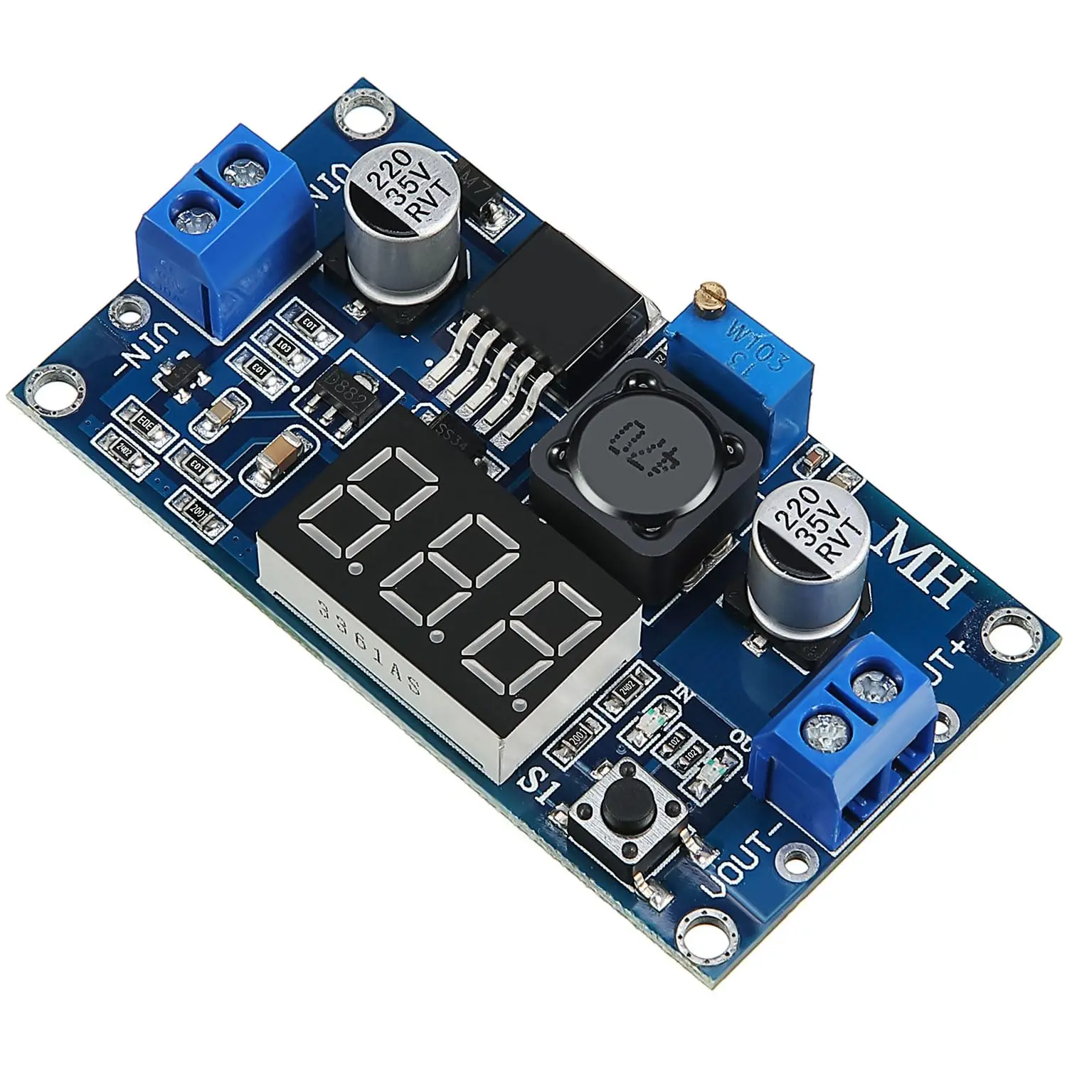 LM2596 LM2596S Adjustable DC-DC Buck Converter Step Down Voltage Regulator Module 4.0-40V to 1.25-37V 2A Power Supply with LED V