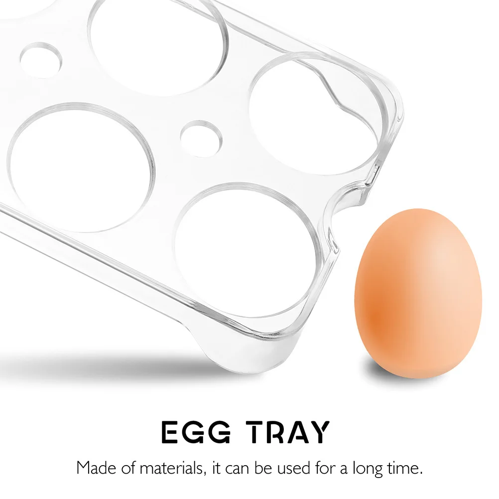 

2pcs Refrigerator Tray Replacement Plastic Egg Rack 6-Slot 8-Slot Egg Holder Storage Transparent Bracket Fridge Organizer