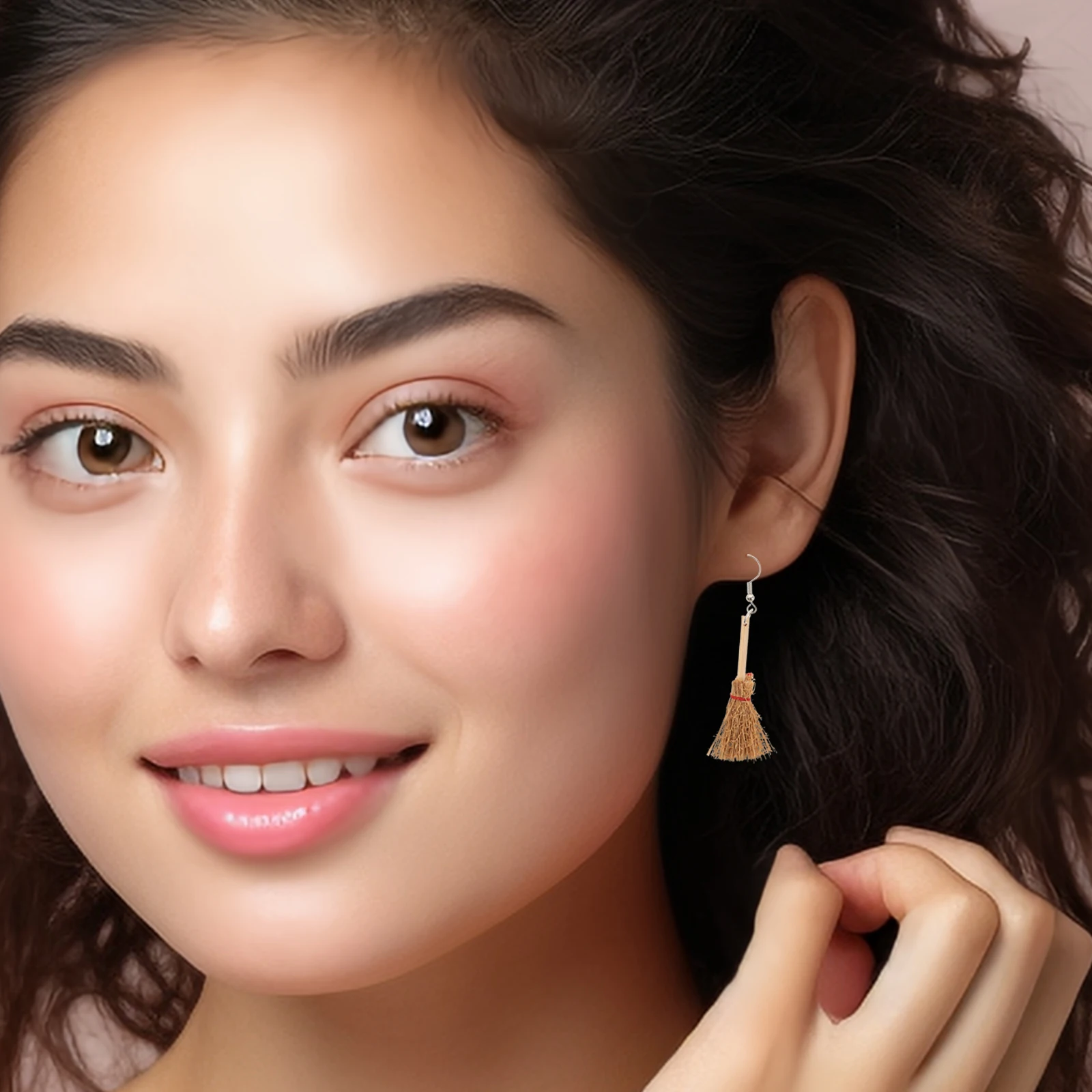 

Witch Broom Earrings Halloween Ear Hooks Unique Fun Women Accessories Costume Party Hand-woven Eardrop Chic Jewelry Halloween