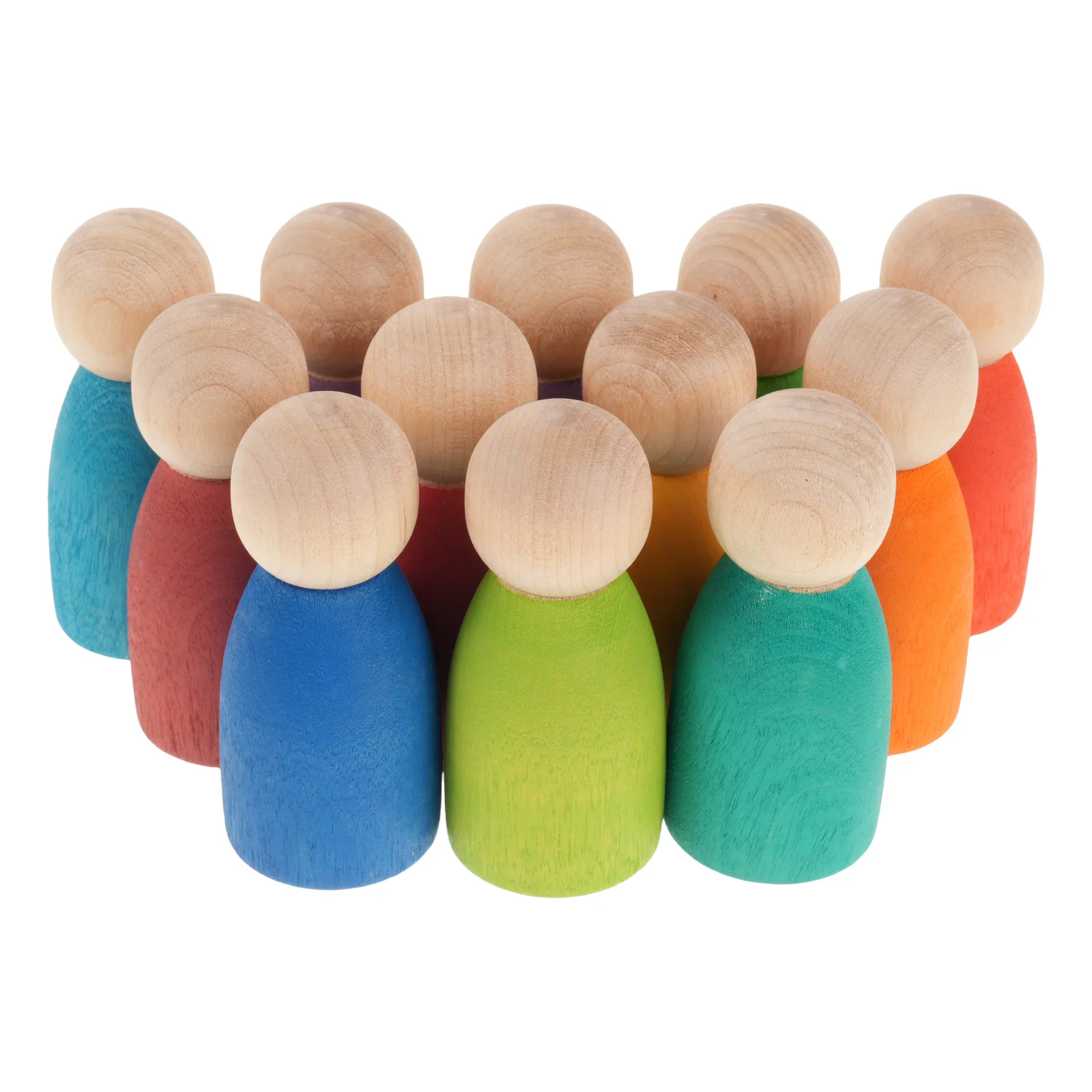 12pçs empilhamento de madeira para crianças, estacas de classificação de cores do arco-íris, blocos de construção montessori, habilidade motora fina, aprendizagem pré-escolar