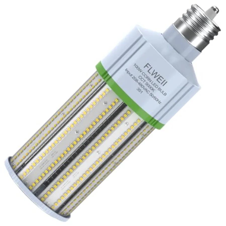 LED Corn Light Bulb, 208-480V 100W E39 Mogul Base 5000K, 14000 LM Replacement 800W HPS/MH for Indoor Outdoor Garage Warehouse F