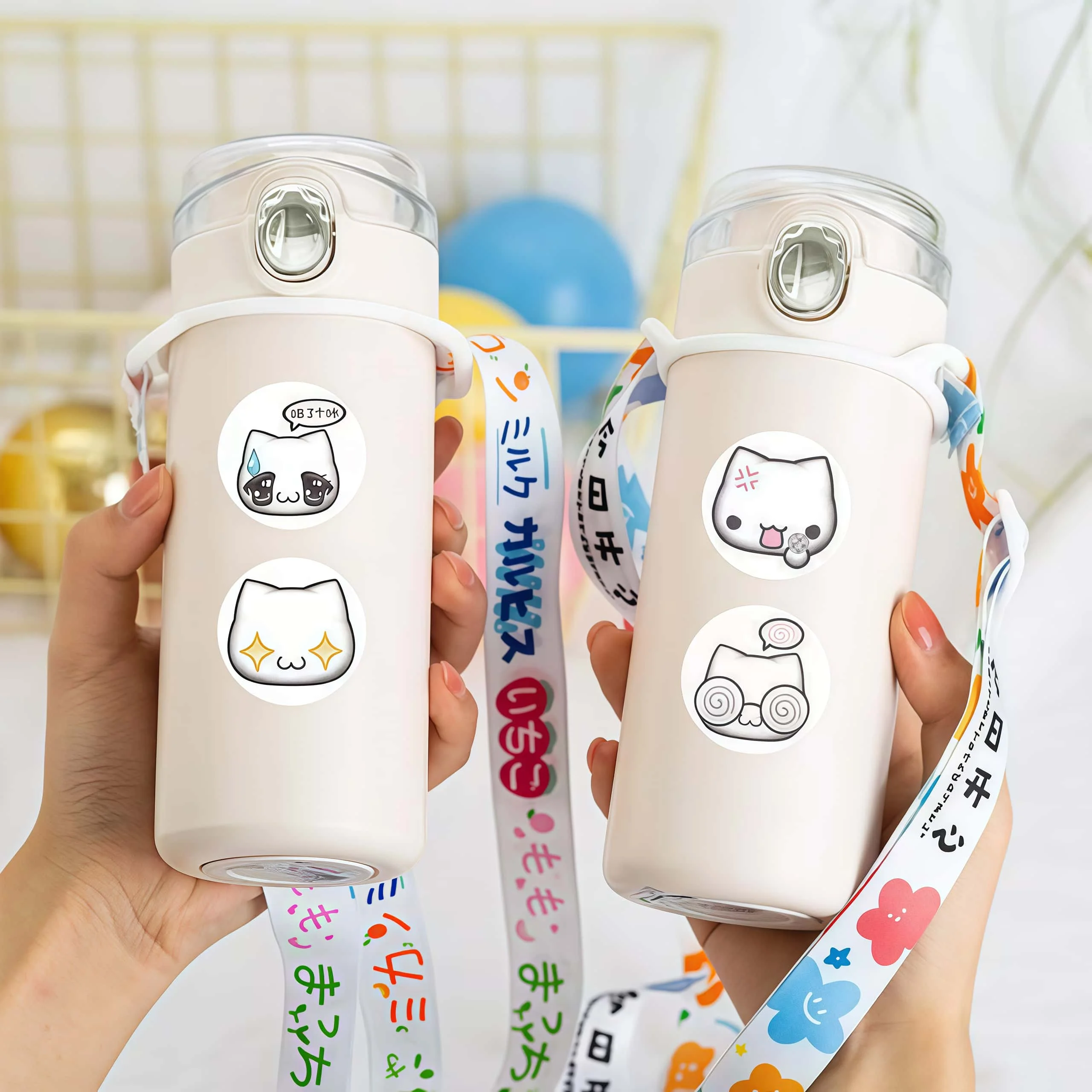 500 قطعة من ملصقات القطط اللطيفة، ملصقات ختم مختلفة مزاجية رائعة ووجه للديكور والهدايا والهدايا