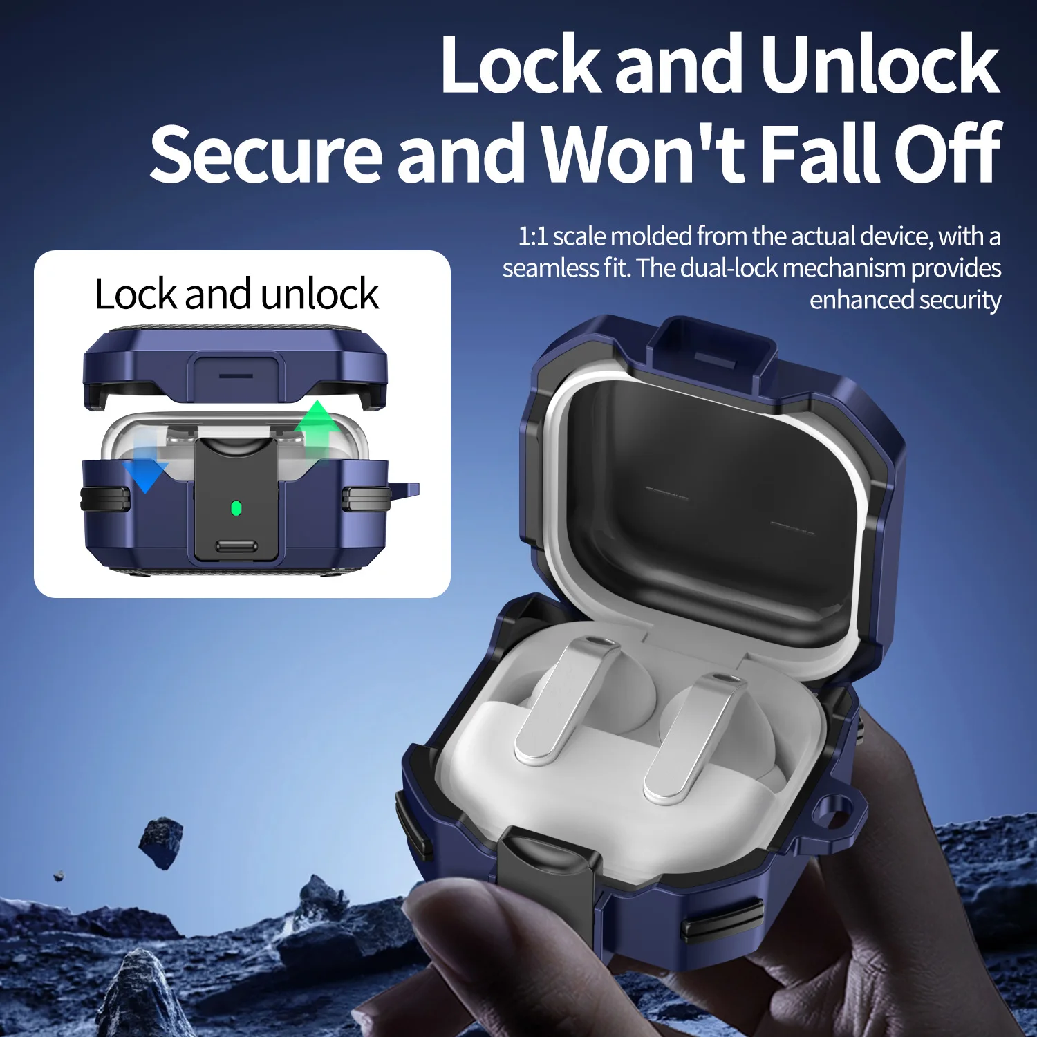 For Samsung Buds 4 Pro/Buds 4 Earbuds Cover Safety Lock for Samsung Galaxy Buds 4 /Buds 4 Pro with Keychain Shockproof Rugged