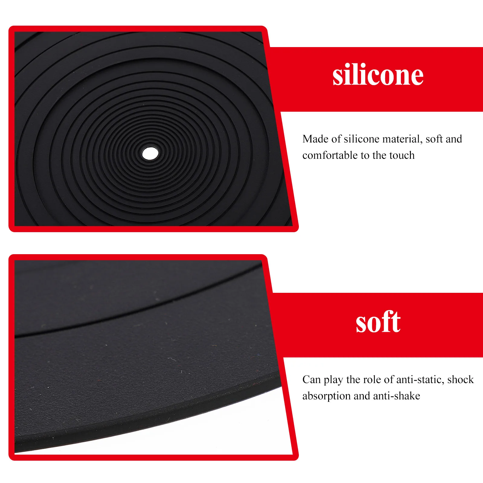 

Silicone Protective Mat for Turntable Anti Absorption Vinyl Record Pad Stable Reliable Easy Install DJ Equipment