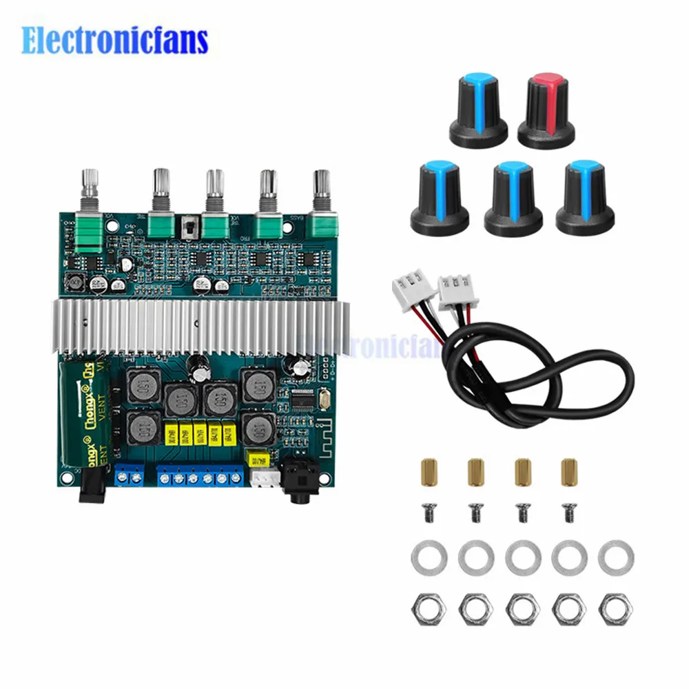 TPA3116 Bluetooth 5.0 2.1 Subwoofer o dużej mocy wzmacniacz cyfrowy płyta DC12-24V gotowa płyta 250W + 50W + 100W