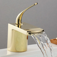 Light luxury waterfall rose gold black household bathroom countertop basin hot and cold dual control creative faucet