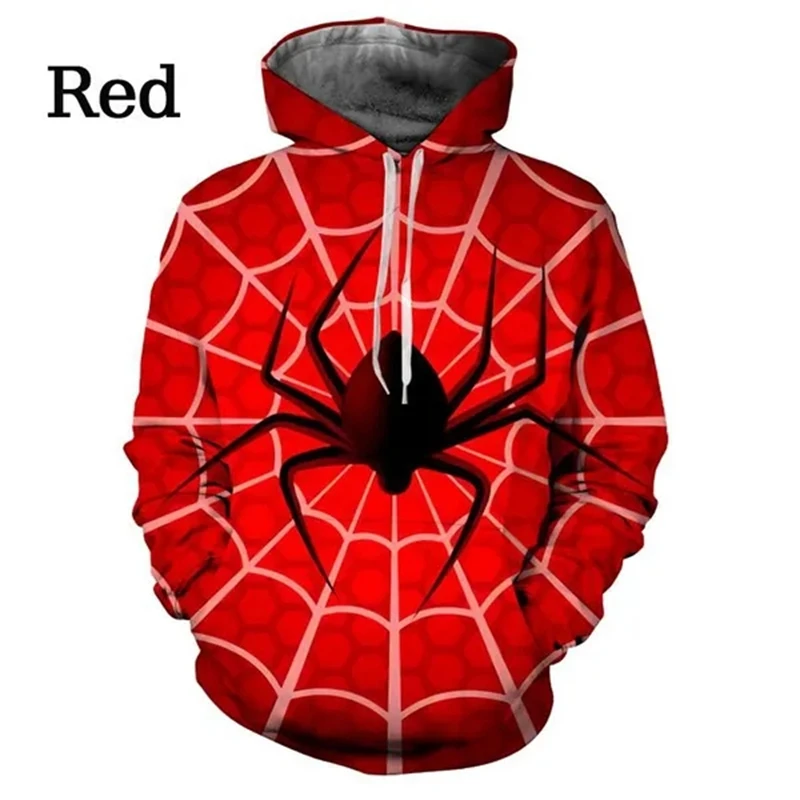 

New Men And Women 3D Art Print Classic Hoodies Personalized Spider Graphic Print Hip Hop Streetwear Couple Jumper Sweatshirts