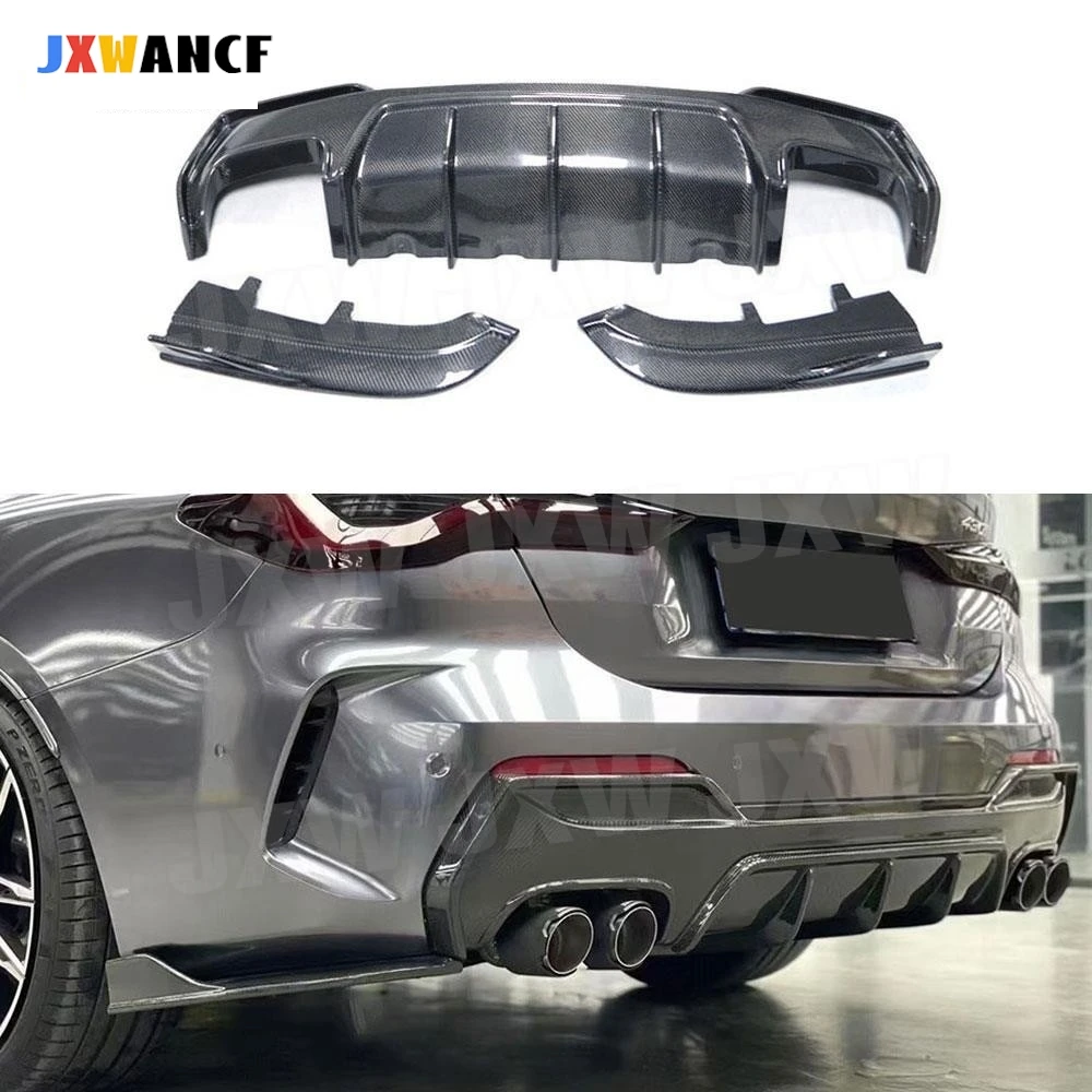 

JXWANCF диффузор заднего бампера из углеродного волокна для BMW 4 серии G22 G23 2020 + MP стиль, задний бампер, разделитель губ, клапаны FRP