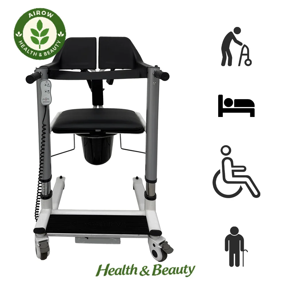 AIROW Home Care Elderly Patient Transfer Lift Commode Chair for Elderly
