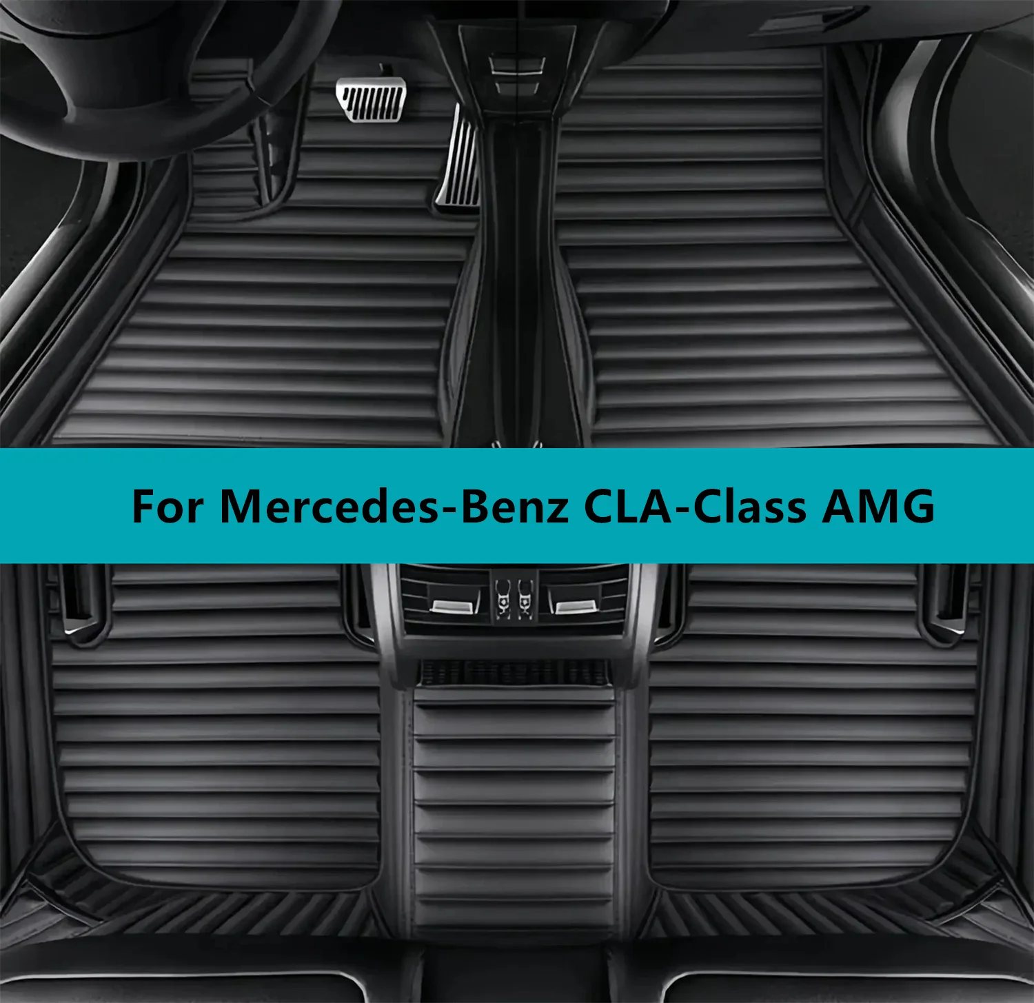 

Leather Car Floor Mats For Mercedes-Benz CLA-Class AMG 2023 2024 2025 2026 All Weather Waterproof Car Floor Mats