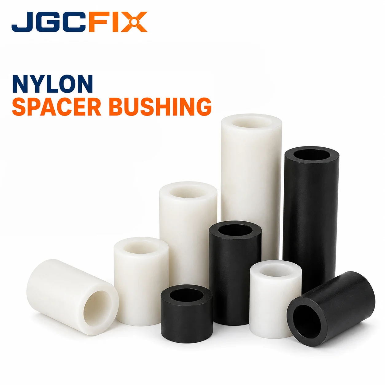 ABS Nylon Spacer Bushing Black White Non-Threaded Hollow Round Standoff Washer Insulating Sleeve for PCB TV Electronics Mounting