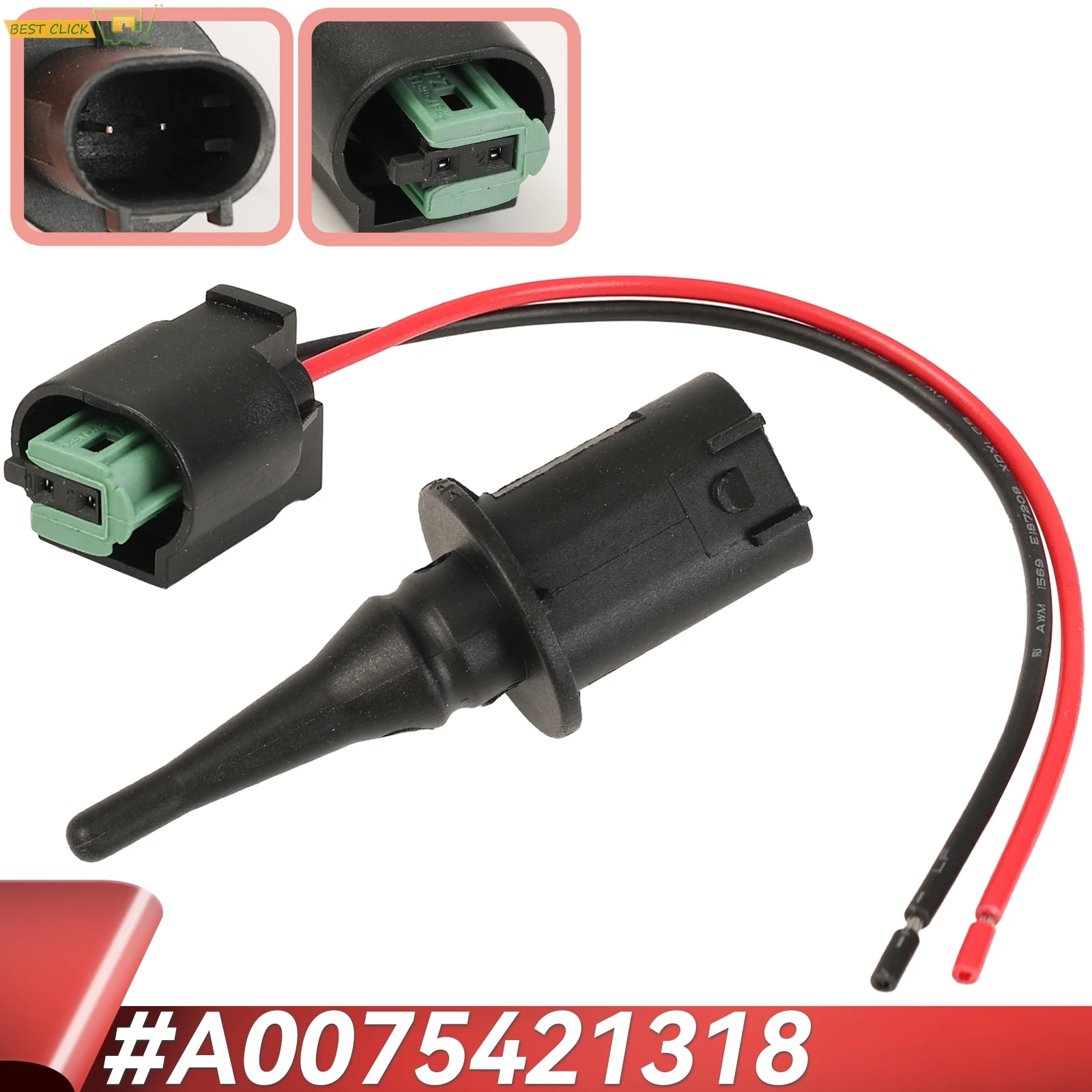 Sensor e plugue de temperatura do ar ambiente para mercedes benz w210 w202 s202 s210 c208 w168 w169 w211 w212 w246 w176 novo 0075421318