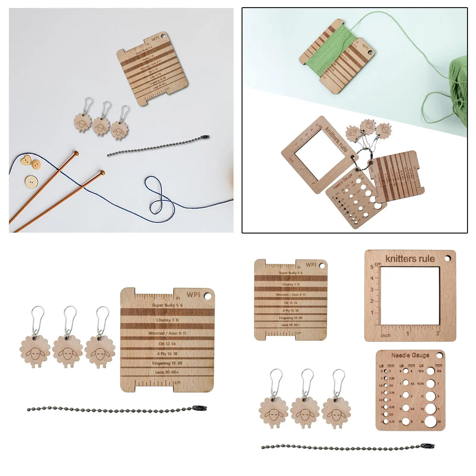 مجموعة مسطرة قياس الحياكة DIY Craft متعددة الأغراض مدمجة لحياكة السترة الإبداعية 3 قطعة علامة الغرزة للمصممين المبتدئين