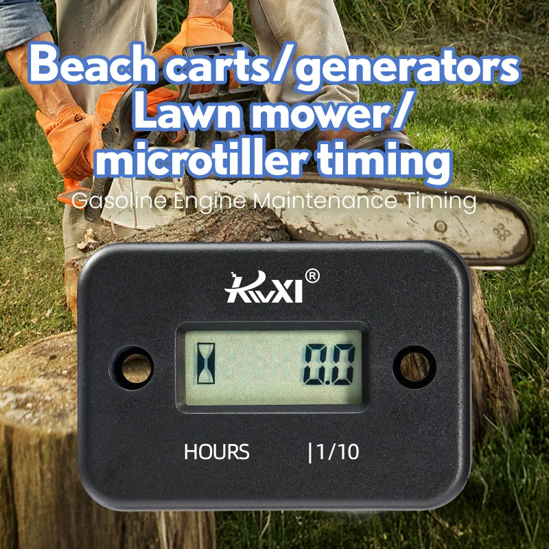 3 pçs LSQ-01 tacômetro medidor de hora display digital motosserra cortador de grama motocicleta placa digital contador de hora bateria substituível