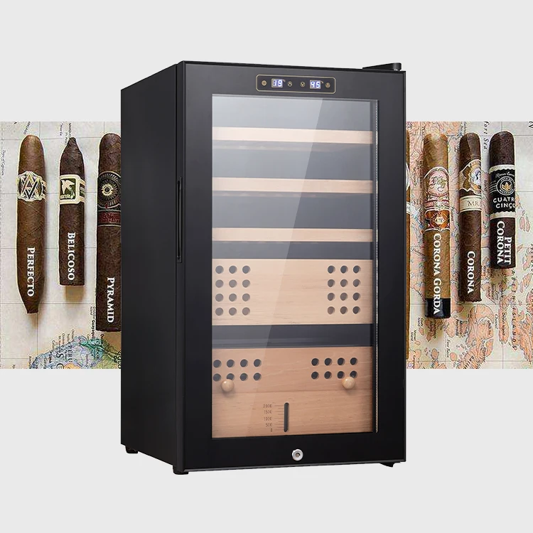 

Factory Direct Sale Cigar Humidor Refrigerated Display Cigar Cooler Refrigerator High End Cedar Display Cabinet