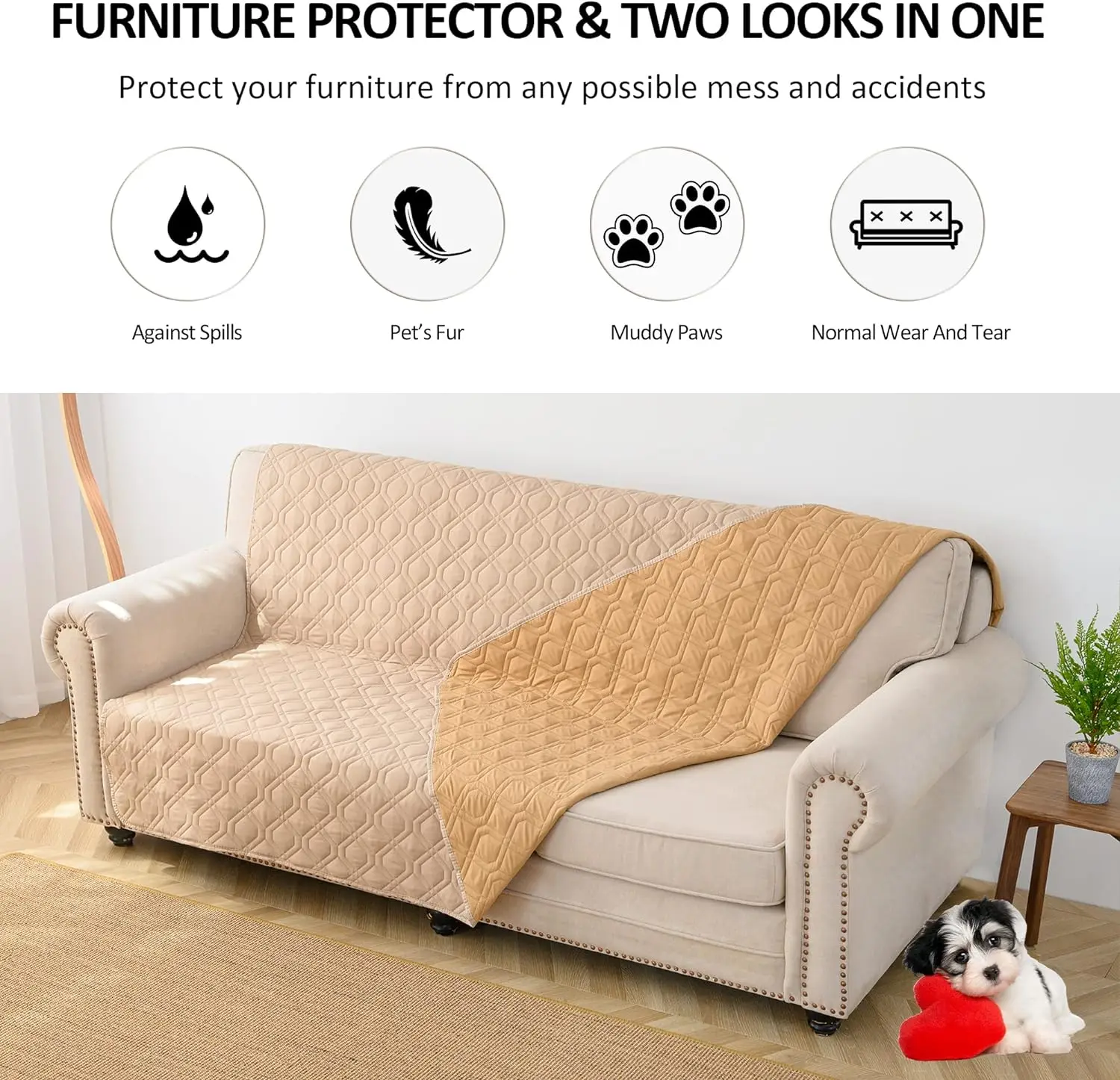 Waterproof Dog Bed Covers for Couch Protection Dog Pet Blanket Furniture Protector