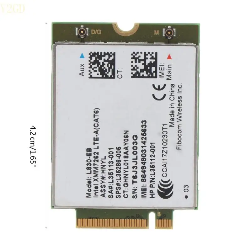 Y2GD L830-EB Модули для X280 T480 T580 P52S XMM7262 LTE-A (CAT6)