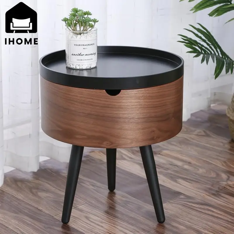 

IHOME Italian Round Table Minimalist Living Room Sofa Small Side Table Round Small Family Balcony Light Luxury Corner Table 2024