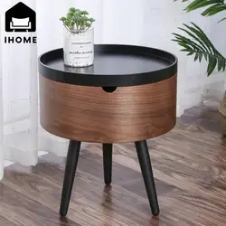 IHOME Italian Round Table Minimalist Living Room Sofa Small Side Table Round Small Family Balcony Light Luxury Corner Table 2024