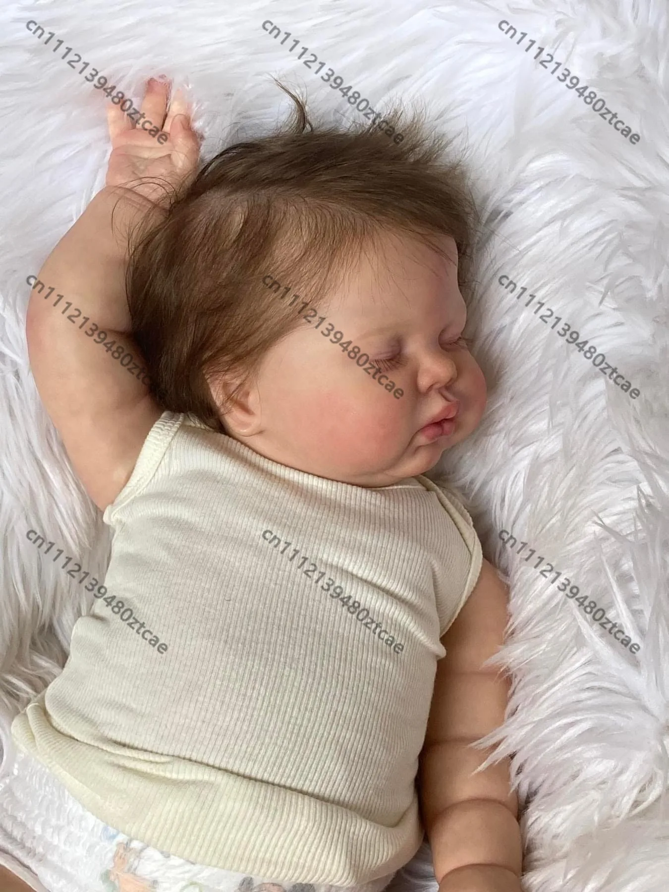 24 Inch Finished Hand Painted Pickle Reborn Baby Doll, Lifelike Hand Rooted Brown Hair, Soft Weighted Cloth Body