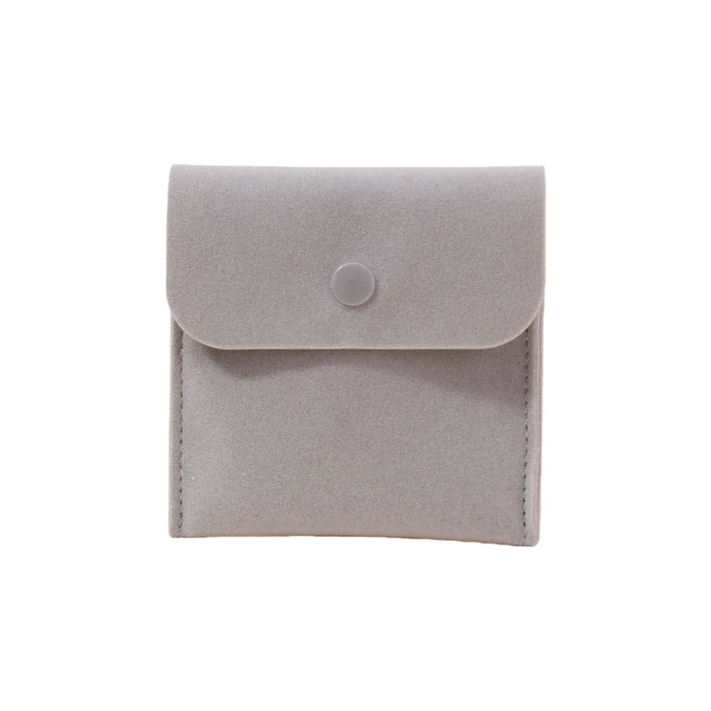 

Microfiber Velvet Mini Jewelry Display Bag Small Foldable Necklace Ring Packing Bag Container Solid Color Earrings Organizer