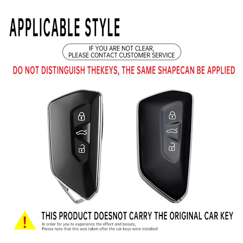 غطاء حافظة مفاتيح السيارة من الجلد المصنوع من سبائك الألومنيوم لسيارة VW Golf 8 MK8 Teramont ID.3 ID.4 ID.5 سكودا Enyaq iV Octavia Seat Leon Key Fob #6