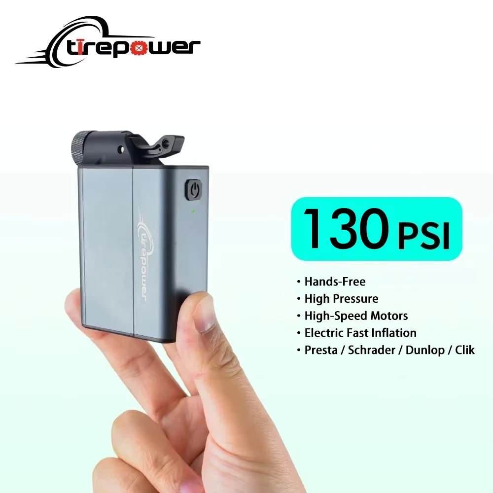 

Mini Electric Bike Pump 130PSI Portable Bicycle Tire Inflator Schrader Presta Cilik Valve for Road Mountain Bikes Fast Inflation