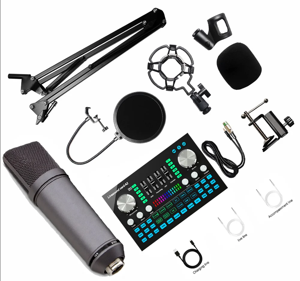 

A2 Sound Card Net Red Game Video Live Singing Recording Special Equipment Set Computer General