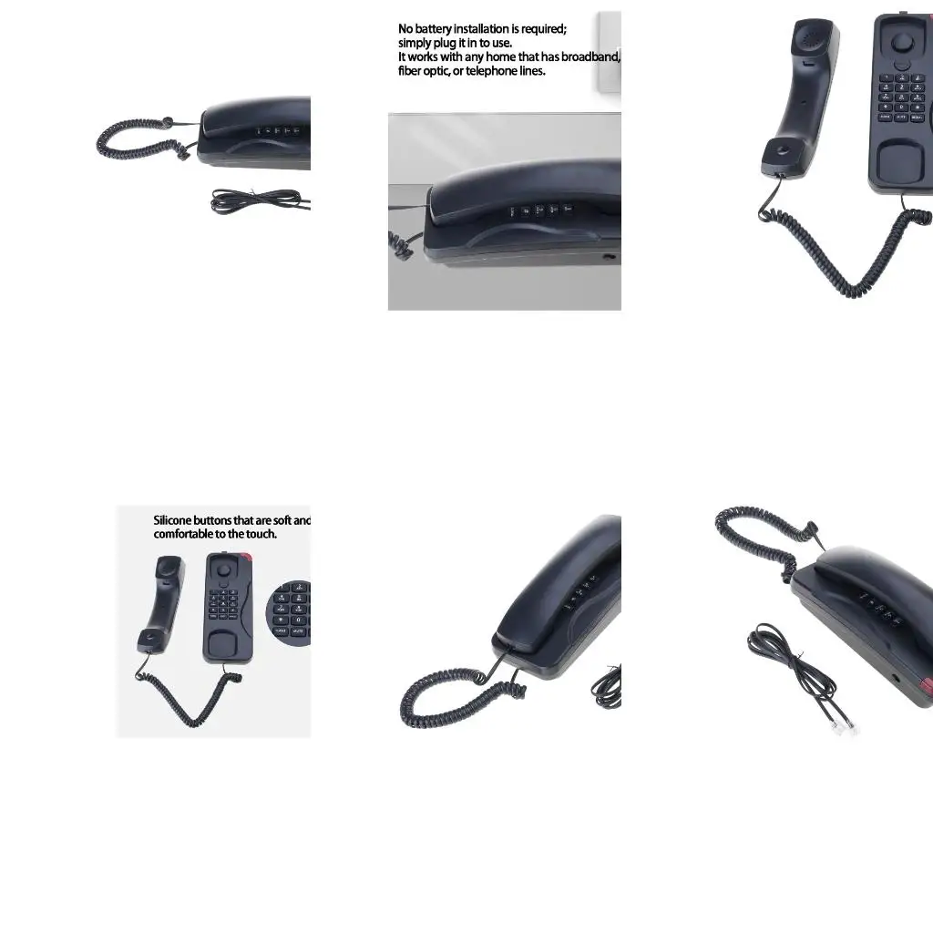 

Mini Phone Wall Mountable Telephone Incomings Caller LCD Display Desk Fixed
