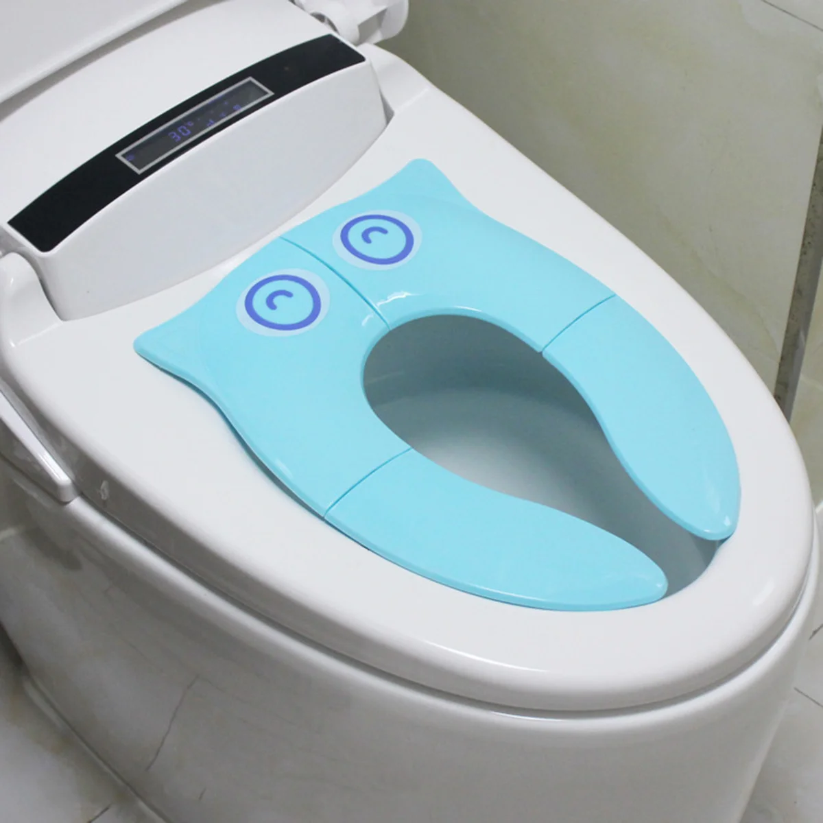 Foldable Toilet Seat Pad Compact Size Sturdy PP Material Cute Owl Design Suitable Most Toilets Easy to Carry Toilet Seat Pad