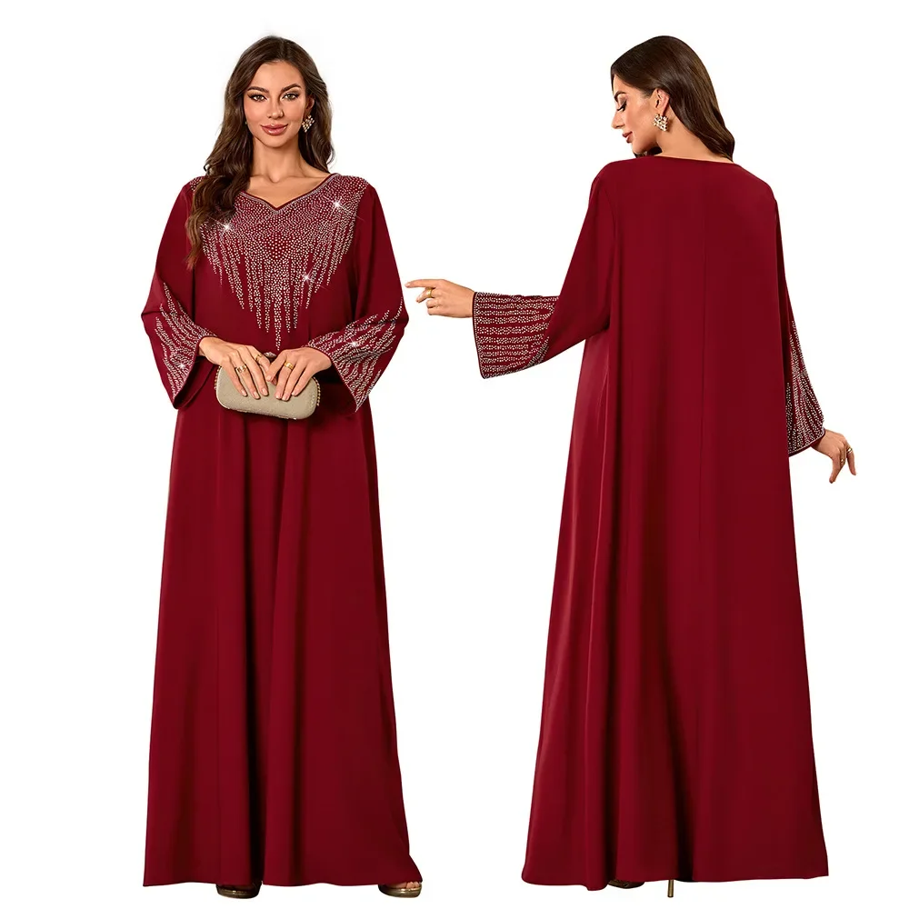 فستان العيد النسائي عباية إسلامية رمضان جلابية مطرز بالخرز فساتين الحفلات دبي رداء طويل المغرب قفطان إسلام فيستدوس لارجوس 2026
