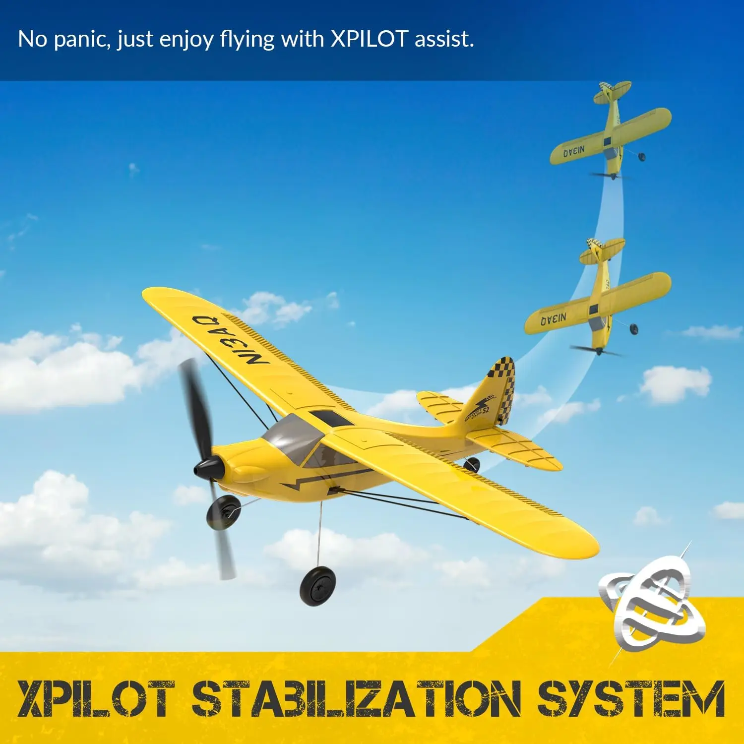 RC Plane, 3 Channel Remote Control Plane for Beginners & Adults | Sport Cub Trainer RTF, Prop Saver, 6-Axis Gyro Stabilizer, 3 M