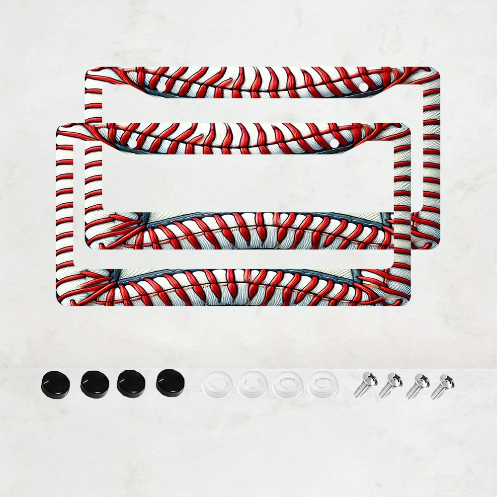 

2D плоская рамка для номерного знака с бейсбольной тематикой, забавный держатель для автомобильного номерного знака, аксессуар для номерного знака, 2D плоский