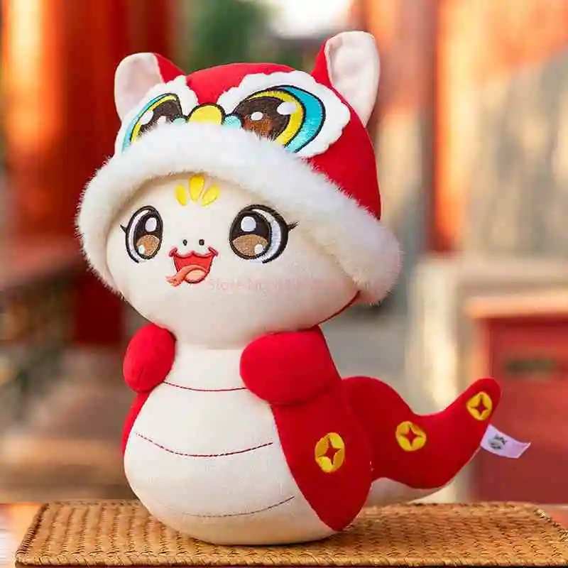 2025 Anno del serpente Bambola Elegante Anno del serpente Mascotte Danza del leone Buona fortuna Carino stile cinese Peluche Ornamento Regalo per i migliori amici