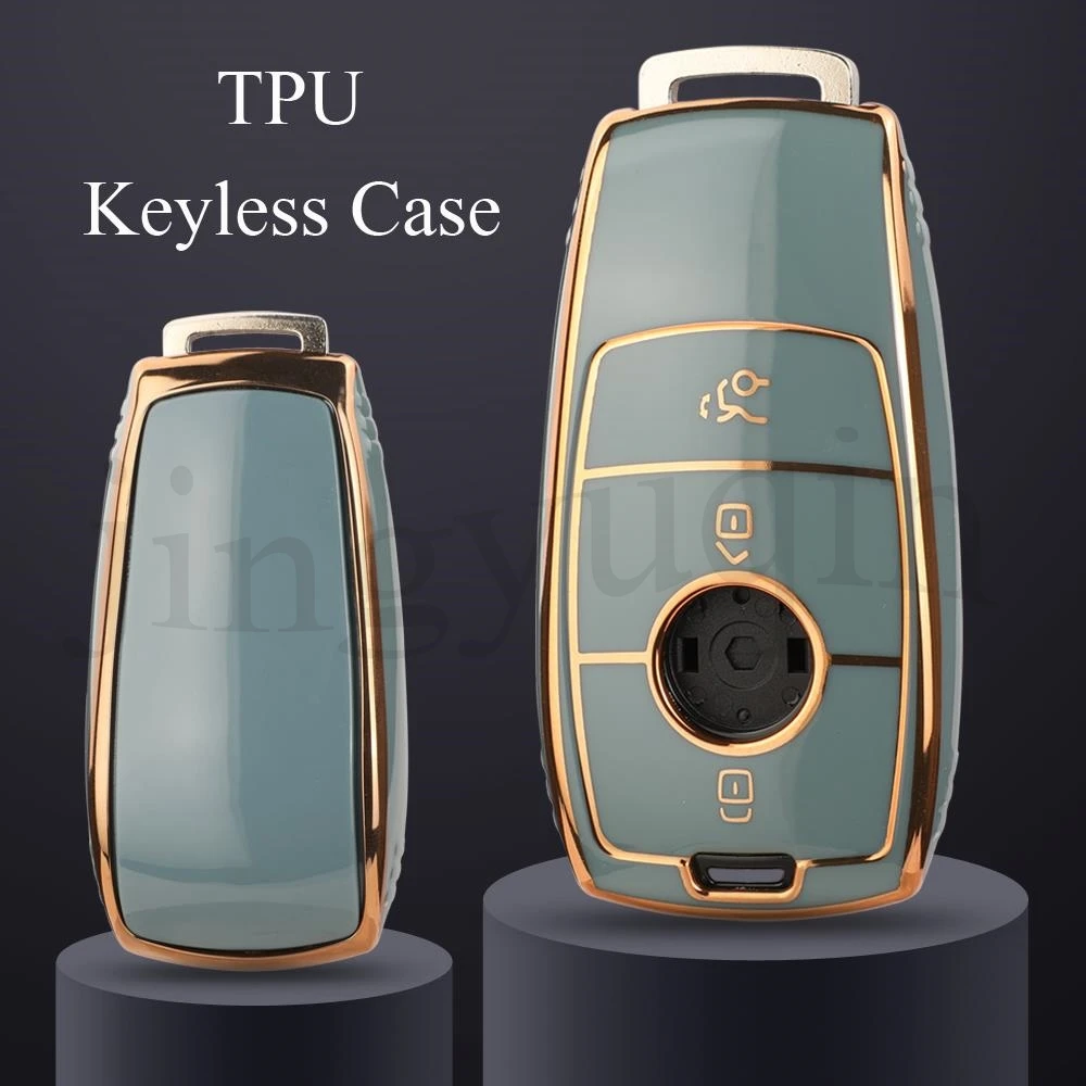 Jingyuqin 3BTN Fashion Soft TPU Car Key Case For Mercedes Benz A C E S G Class GLC CLE CLA GLB GLS W177 W205 W213 W222 X167 AMG