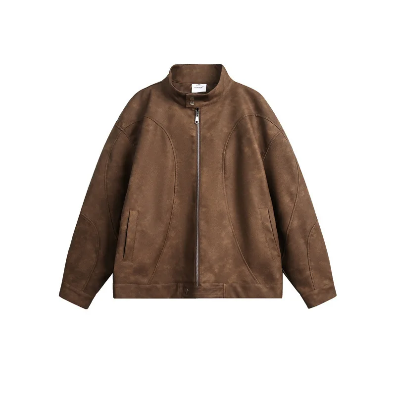 

Heavyweight High-Ounce Distressed PU Jacket American Trend Workwear Amekaji Men's Loose Casual 2025 Spring