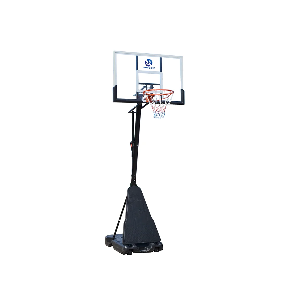 Supporto per canestro da basket regolabile portatile con tabellone in PE per interni ed esterni professionale di nuovo arrivo con struttura in metallo