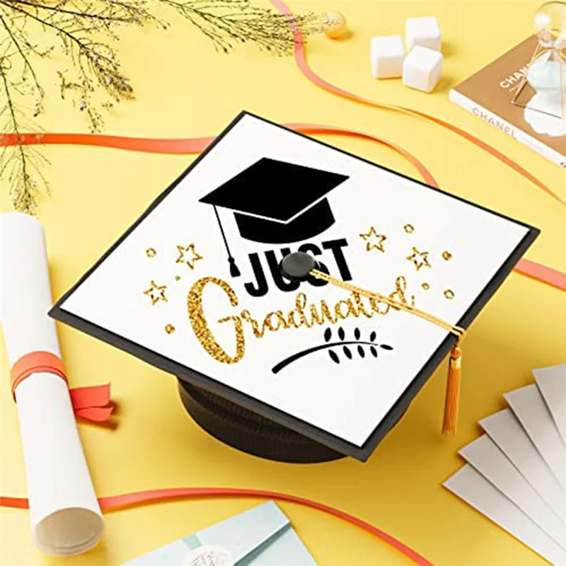 Plat Sublimasi untuk Topi Wisuda, Pelat Transfer Panas MDF, Dekorasi Topi Wisuda Berperekat untuk Perlengkapan Pesta - Laris