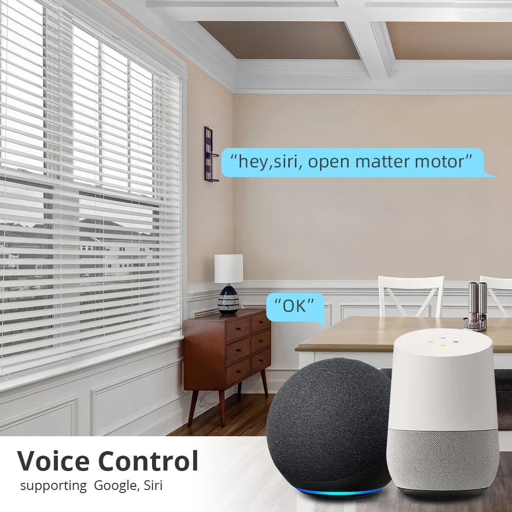 Zemismart Matter-Motor de persianas con rodillo inteligente, rosca para tubo de 37mm y 38mm, compatible con Homekit, Alexa, Google Home, Control Smartthings