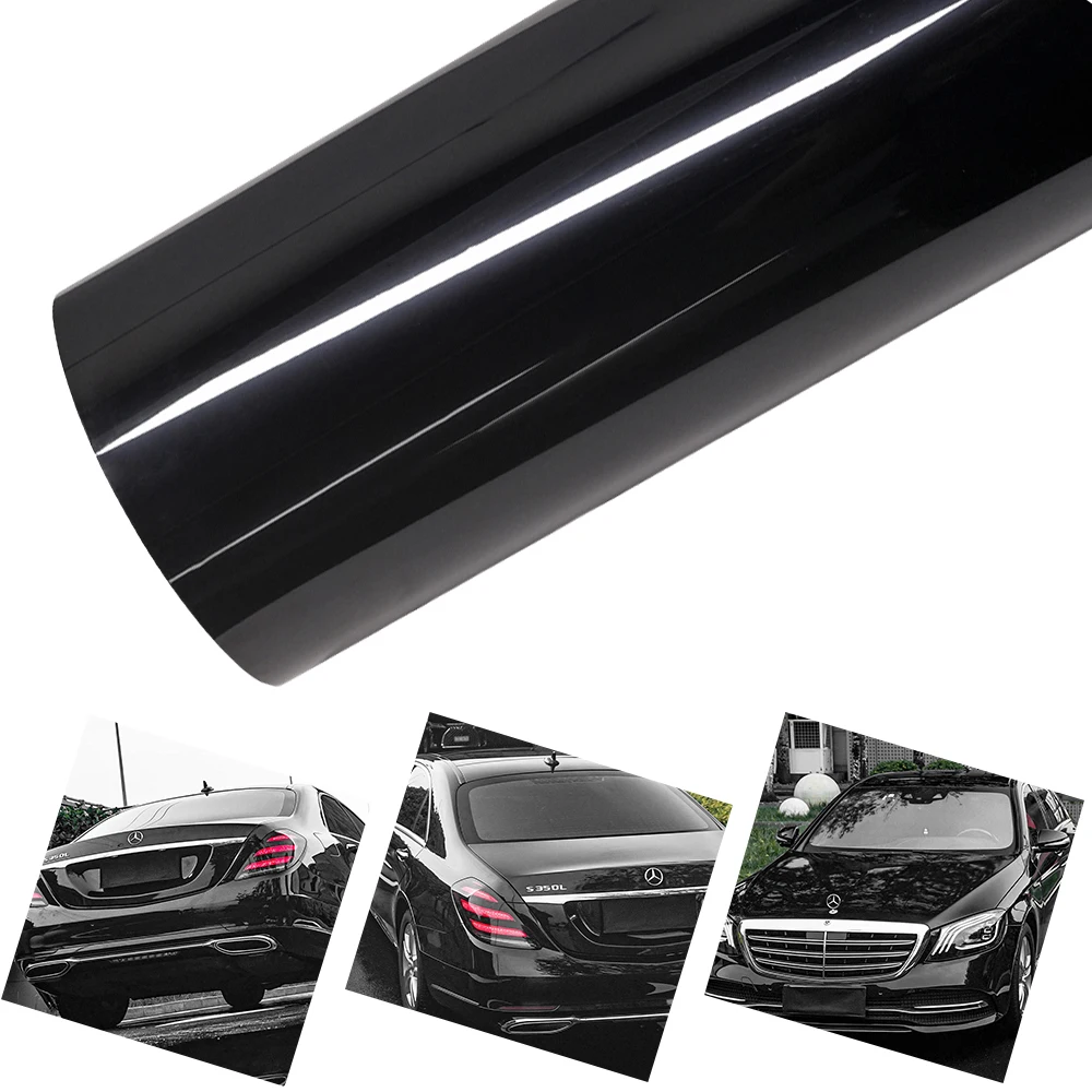 

Глянцевая черная самоклеящаяся виниловая наклейка, круглая пленка для домашних животных, авто наклейка без пузырьков воздуха, аксессуары для украшения кузова автомобиля