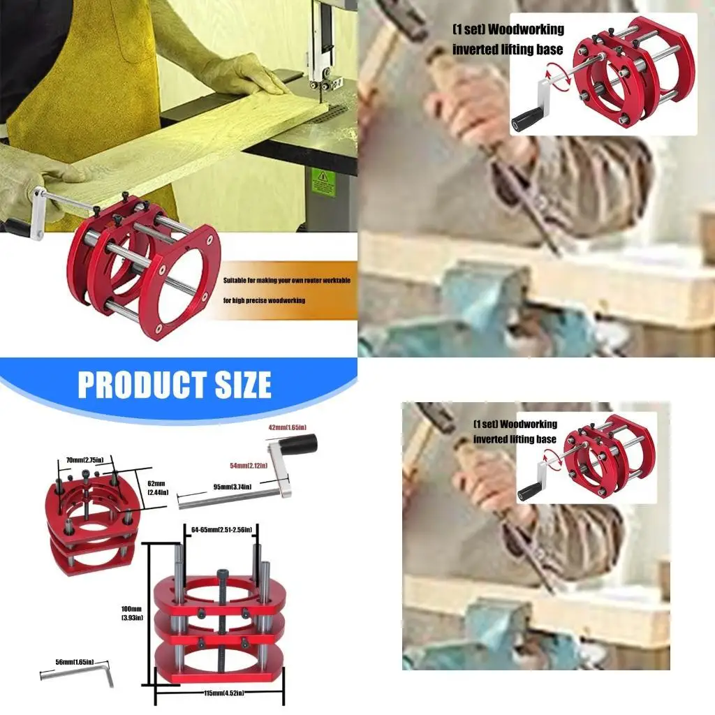 51mm Adjustable Router Table Base Heavy Duty Aluminum Construction Lifting Systems Base With Steel Support Rod Secure Mount