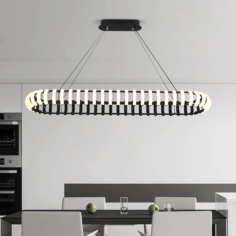 

Modern Home Circular Led Living Room Pendant Light Nordic Minimalist Long Bar Restaurant Light, Indoor Lighting Decoration Light