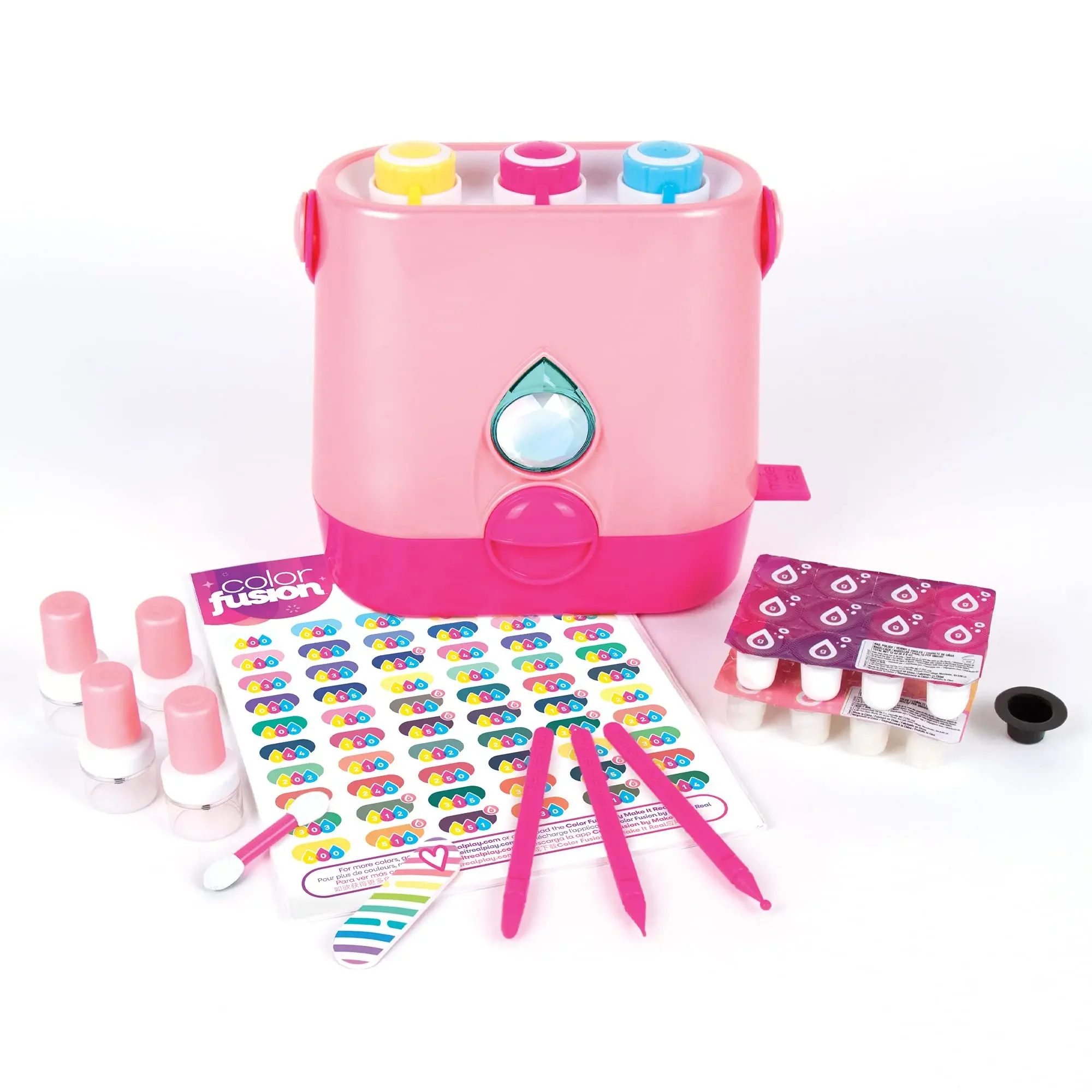 Make It Real Shrink Magic Color Fusion Lollipop Candy Shop Bracelet Kit Hair Styling Set Nail Polish Maker DIY Kid Toy for Girls