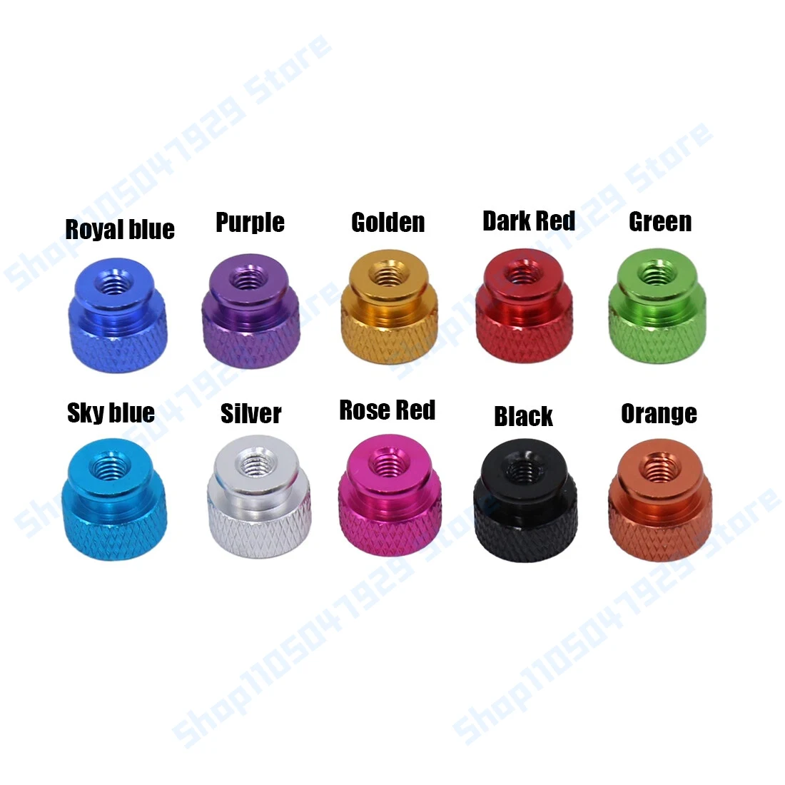 5pcs/lot Aluminium Alloy Anodised UNC #4-40 #6-32 Blind Hole Knurled Thumb Nuts Hand Grip Knob Nut -10 Color