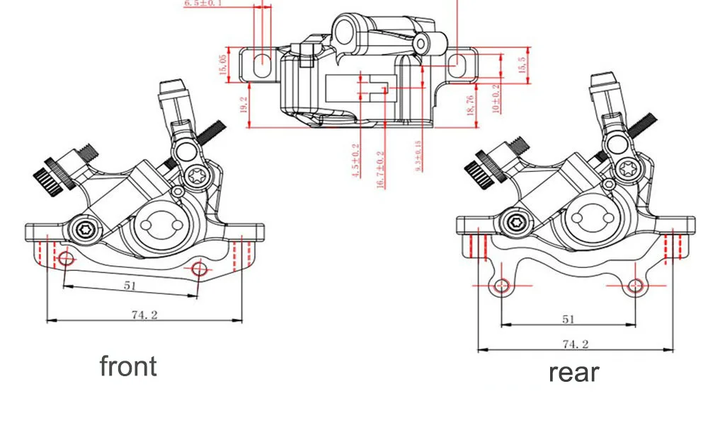 ZOOM HB-100 XTECH MTB hydraulisches Scheibenbremsen-Set für Mountain/Elektrisches Faltrad vorne und hinten ​ Fahrradzubehör – Detail 2